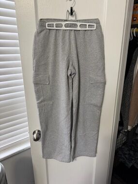 Aritzia Light Gray Cargo Jogger Track Pants
